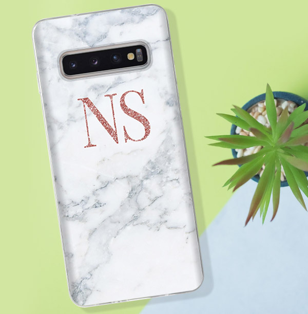 ZDISC Marble Personalised Initials Samsung Phone Case
