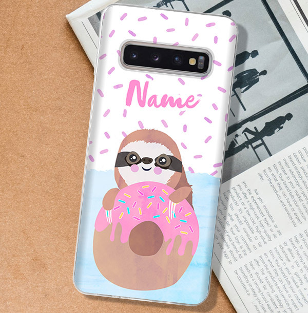 Sloth and Doughnut Personalised Samsung Phone Case