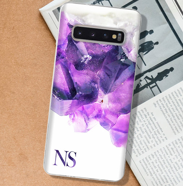 Purple Pattern and Initials Personalised Samsung Case