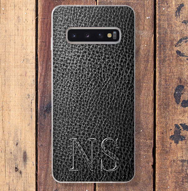 Leather Effect and Initials Samsung Phone Case