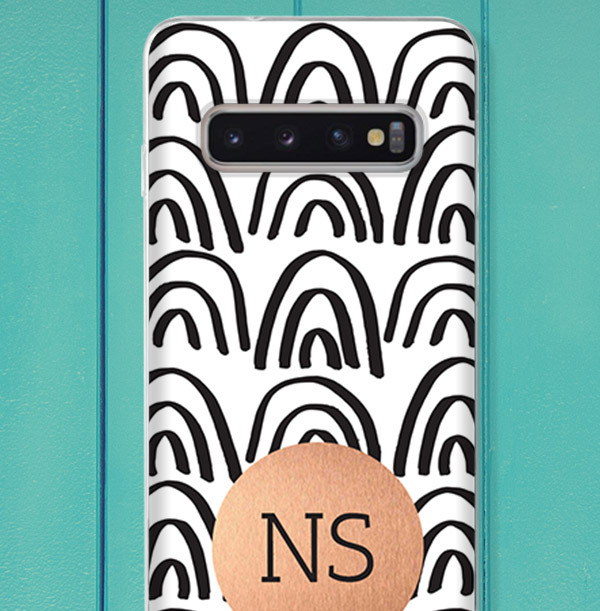 Modern Rainbows and Initials Samsung Phone Case