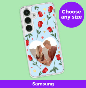 Blue Roses & Heart Photo Samsung Case