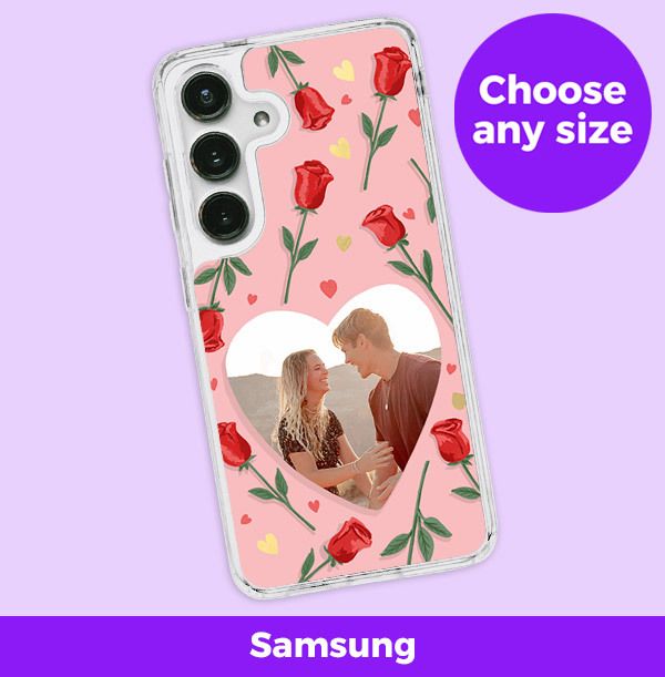 Photo of Pink Hearts & Roses Photo Samsung Case
