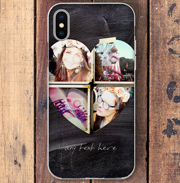 Chalk Multi Heart Photo iPhone Case