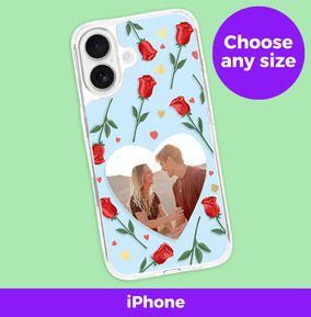 Photo of Blue Roses & Heart Photo iPhone Case