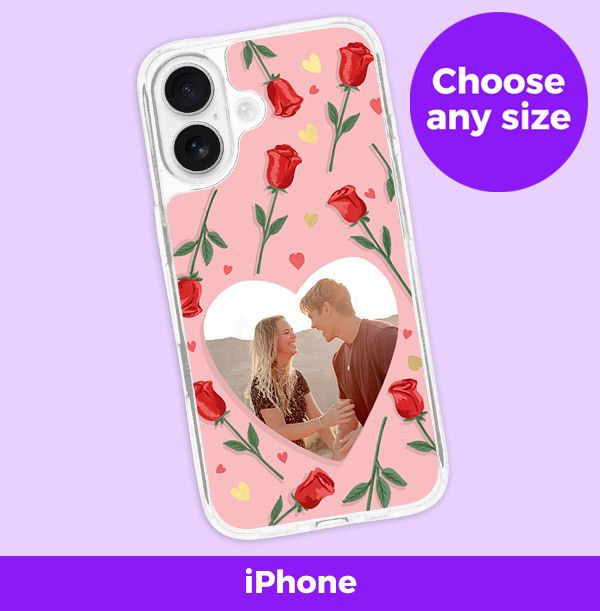 Photo of Pink Roses & Heart Photo iPhone Case