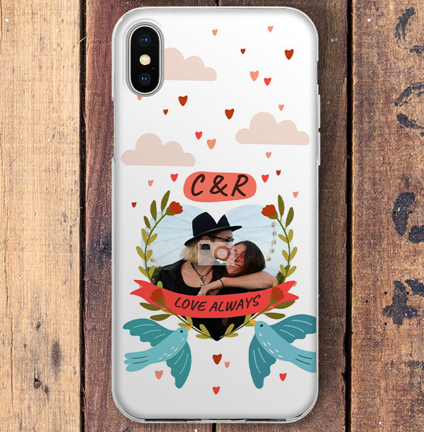 Love Always Valentines Photo Upload iPhone Case