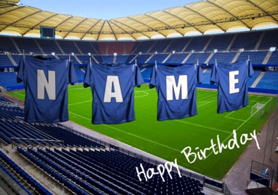 Football Strip - Dark Blue Birthday