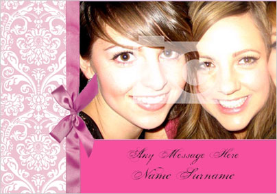 Baroque Ribbon - Pink Photo Upload