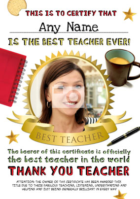 Thank You Teacher Certificate