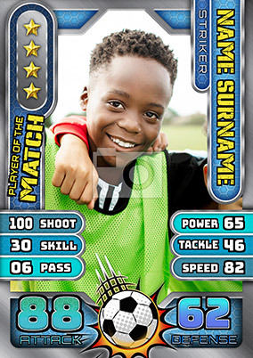 Football Trading Card Photo Poster - Blue