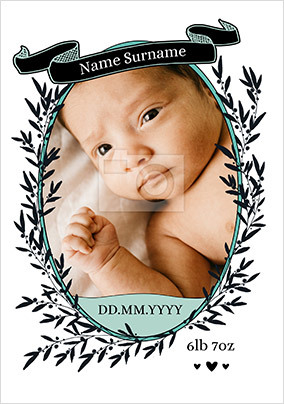 New Baby Announcement Photo Postcard