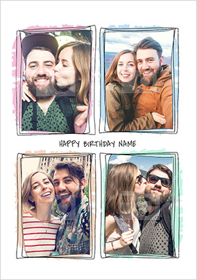 Wishy Washy Birthday Photo Postcard