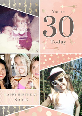 30 Today Multi Photo Postcard