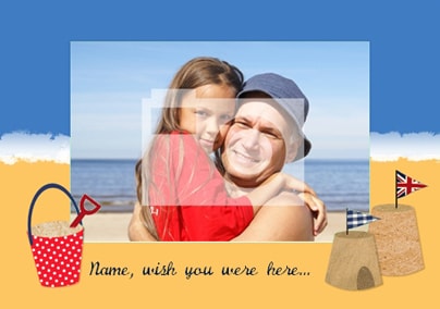 Seaside & Sandcastles Holiday Photo Postcard