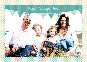 Bunting Green Polkadots Personalised Postcard