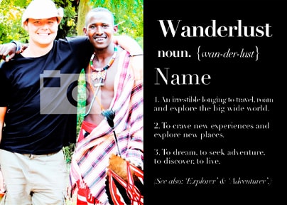 Wanderlust Definition Personalised Travel Postcard