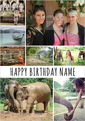 Happy Birthday 8 Photo Postcard