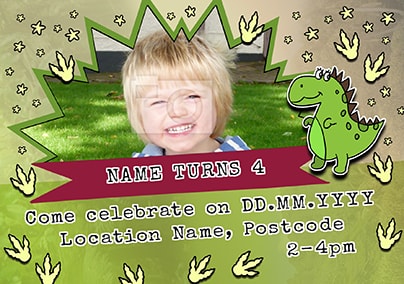 Dinosaur Party Invite Photo Postcard