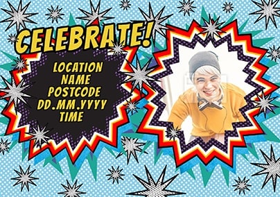 Celebrate Party Invite Photo Postcard