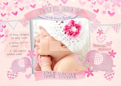 New Baby Girl Photo Postcard