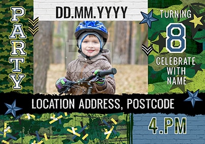 Camouflage Party Invite Photo Postcard