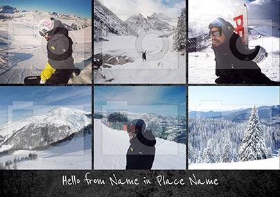 Hello Snow Holiday Photo Collage Postcard