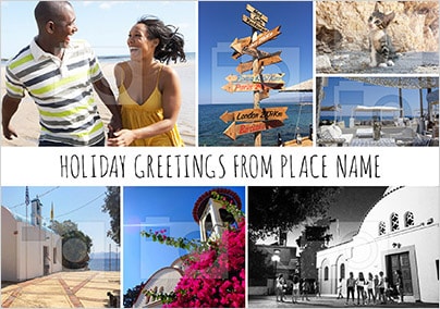 Greetings From Holiday Photo Collage Postcard