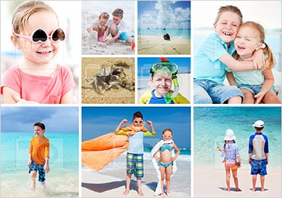 9 Photo Collage Postcard