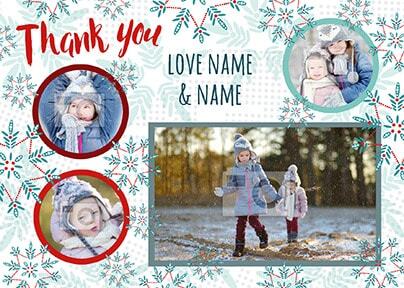 Snowflake Thank You Photo Postcard