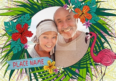 Tropical Frame Holiday Photo Postcard
