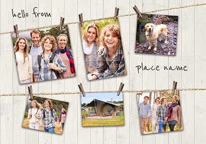 Hello Multi Photo Holiday Postcard