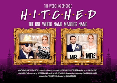 HITCHED Wedding Multi Photo Thank You Postcard