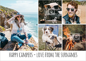 Happy Campers Photo Holiday Postcard