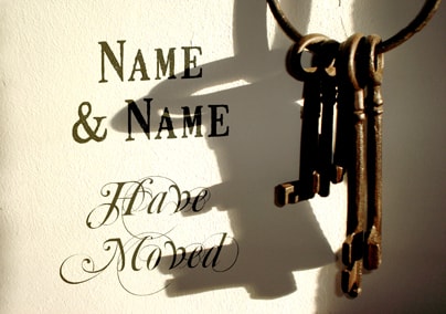 Keys Moved House Personalised Postcard