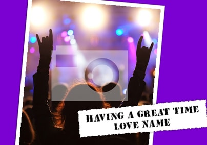 Purple Personalised Photo & Text Postcard