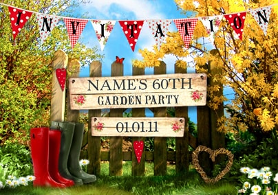 Garden Party Personalised Invite Postcard
