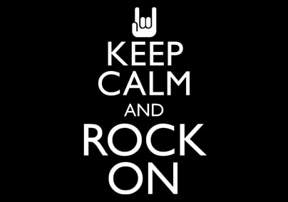 Keep Calm Rock On Invite Postcard