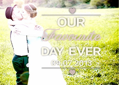 Our Favourite Day Wedding Thank You Postcard