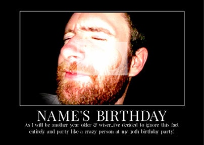 Black & White Birthday Boy Postcard Invitation