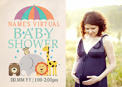 Virtual Baby Shower Invite Photo Postcard