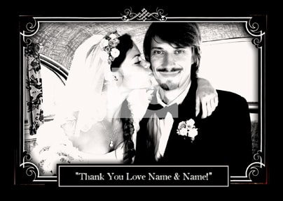 Black & White Movie Themed Photo Thank You Postcard