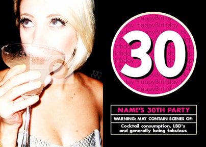 30th Birthday Invitation For Her - Movie Rating Theme