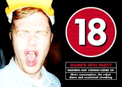 18th Birthday Invitation For Him - Movie Rating Theme