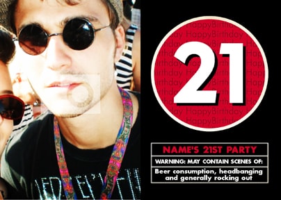 21st Birthday Invitation For Him - Movie Rating Theme