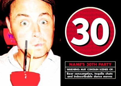 30th Birthday Invitation For Him - Movie Rating Theme