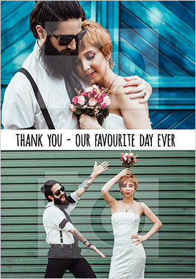 Our Favourite Day Ever 2 Photo Thank You Postcard
