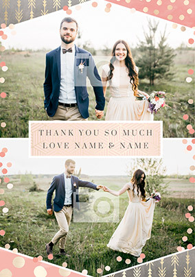 Thank You so much 2 Photo Wedding Postcard