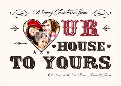 Our House to Yours Christmas Photo Postcard