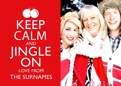 Keep Calm Jingle On Christmas Postcard